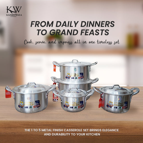 2 To 6 Metal Finish Casserole Set